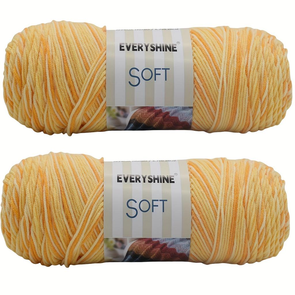 Soft Acrylic Yarn 2-Pack 190 g/pc 5Ply Medium Weight  Multicolor Yarn for Knitting, Crochet & Crafts - Ideal for Sweaters