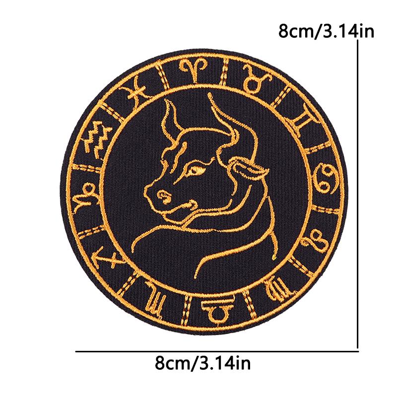12 Zodiac Signs Embroidery Patch Iron On Patches Complete Set Horoscope Constellation Design for Jacket Backpack Daily Decor