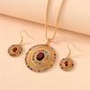 Creative Round Pendant Necklace and Earrings Jewelry Set Birthday and holiday party gifts and accessories