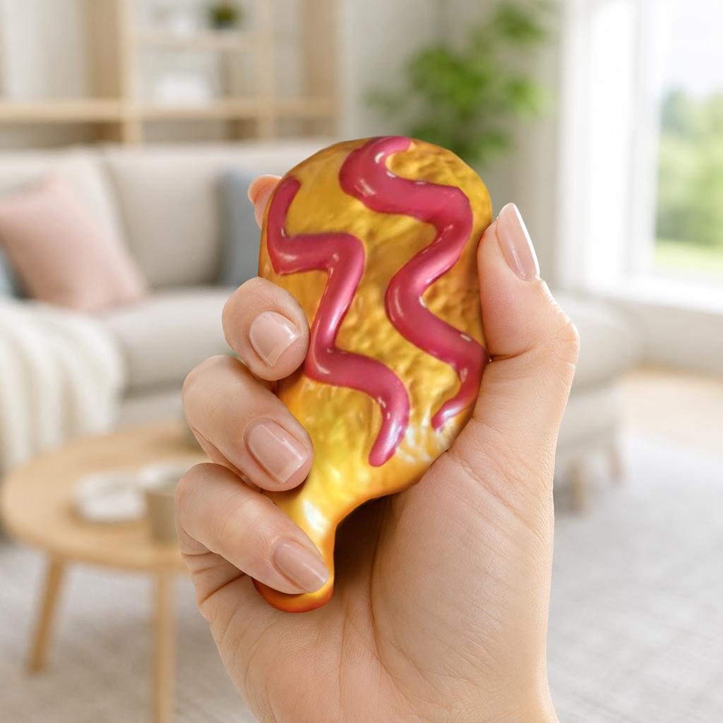 Large Chicken Leg Shaped Stress Toy (Random Color)