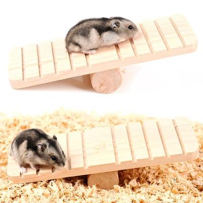 1Pcs Creative Pet Toy Wooden Hamster Non-slip Seesaw Totoro Teeterboard Interactive Teetertotter Cage Accessories