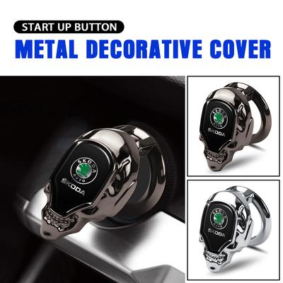AAFM1 Car Engine Start Stop Button Protective Cover Metal Sticker Decorative Accessories For Octavia 2 Kodiaq Fabia Karoq Superb