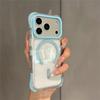 Style Transparent Magnetic Airbag Protection Case for 17 Pro Max 16 15 14 Pro Max Rugged Back Panel For Magsafe Cover