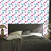 Wallpaper Blue, Pink and White Hearts for Living Room and Bedroom 50x1000