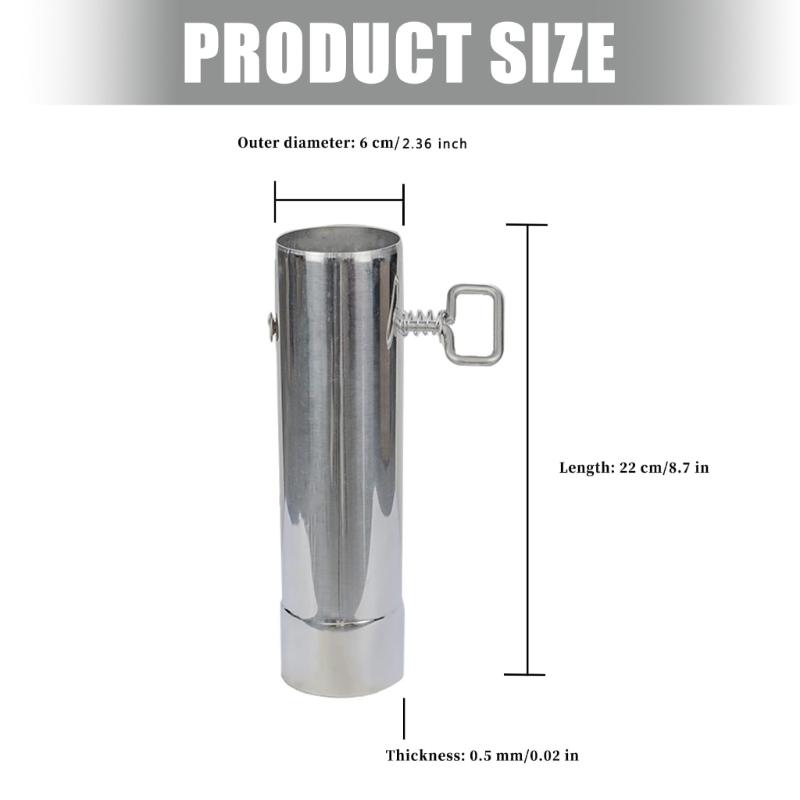 Stainless Steel Chimney Straight Pipe Replacement Outdoor Stove Exhaust Pipe for Camping Tents Easy Installation