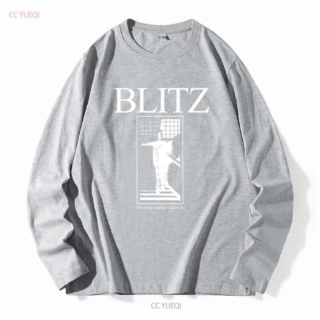 Blitz Second Empire Justice T Shirt rock band TE3531 vintage Washed Top For Everyday Wear Soft Versatile Casual fashion