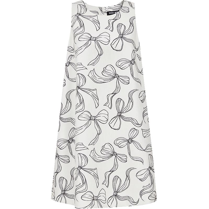 

VEROMODA 2025 Summer Round Neck Bow Print Sleeveless Short Dress L