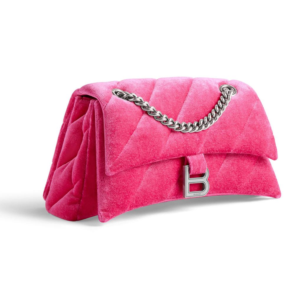 Balenciaga Studded Magnetic Closure Nylon Crossbody Shoulder Bag Small Women bags Bright-Pink 7163512AAPG5639