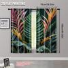 2pcs, 2D flat printing Window Treatment Curtains green leaf Versatile Durable Polyester,Without Electricity Spring Party &
