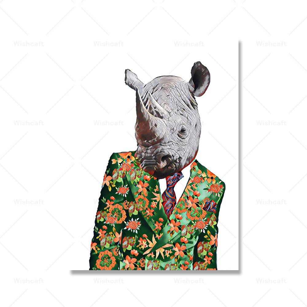 Koala Highland Cow Pauw Portrait Poster Gift Fun Fashion Alligator Deer Queen Rhino Print Animal Canvas Oil Painting Home Decor