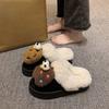 Stylish and Cute Thick-soled Fluffy Slippers for Women To Wear Outside 2025 Autumn and Winter New Fairy Style High-end Soft-soled Cotton Slippers