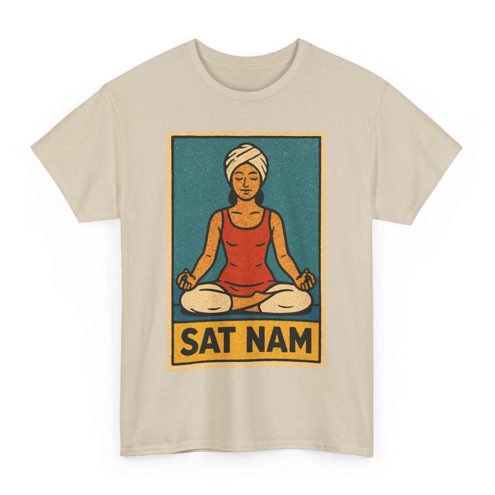Sat Nam Yoga T-Shirt: Retro Comic Style Spiritual Tee L
