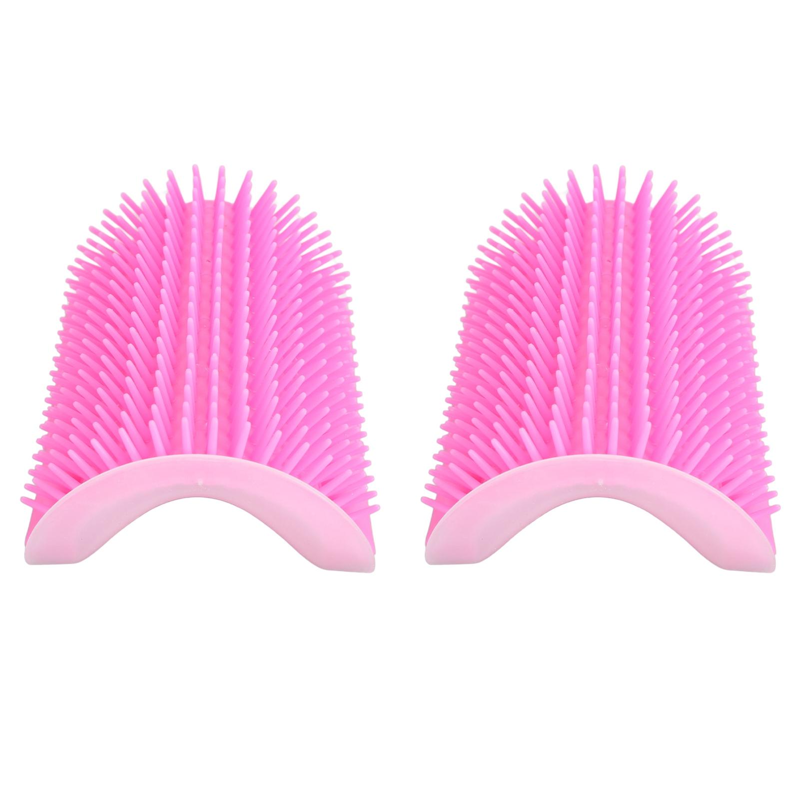 2PCS Self Grooming Cat Brush Interactive Toy Soft Cat Wall Corner Scratcher Massage Combs with Catnip