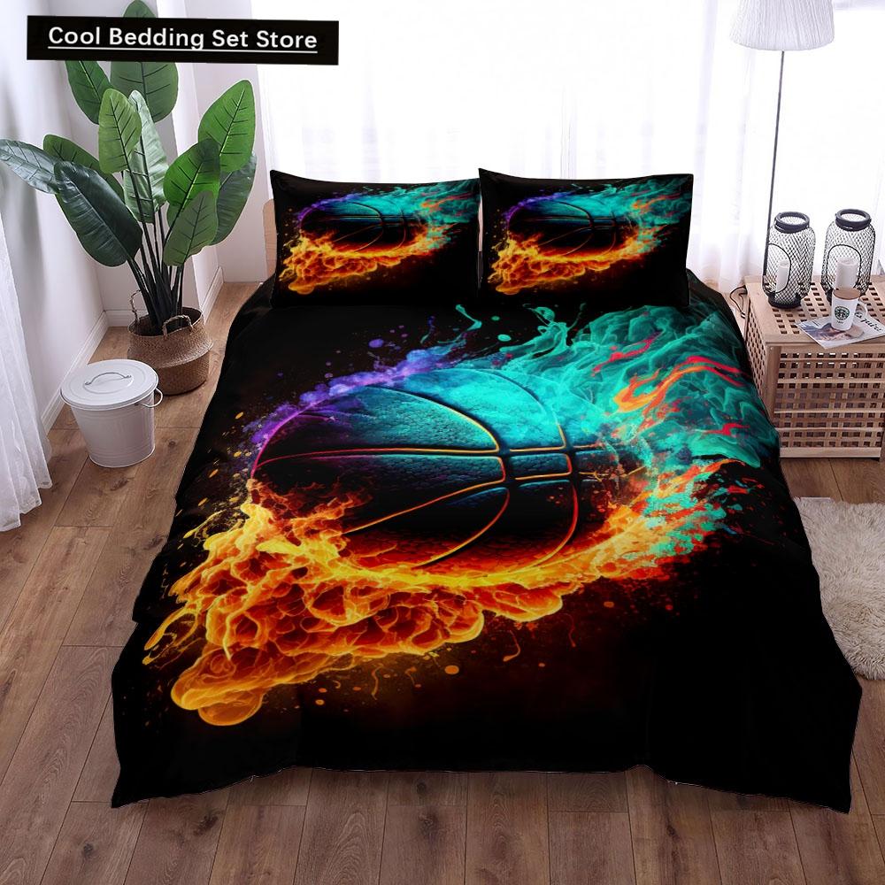 Fantastic 3D Print Basketball Duvet Cover Set Uk Single Double King US Twin Full Queen King Bed Linen Set Home Textiles Bedding
