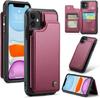 IPhone Wallet Protective Case with Card Holder, RFID Shielding, Men's and Women's Shock-absorbing Leather Bracket, Durable Protective Phone Case