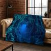 Underwater Sea World Marine Life Cartoon Flannel Blanket Soft Throw Blanket for Bedroom Living Room Bed Travel Camping Picnic