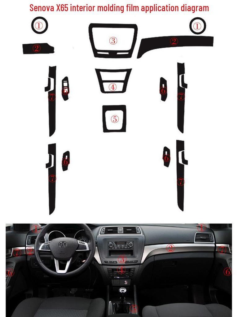 BAIC Senova X65 Interior Carbon Fiber Decor & Weiwang S50 Console Color Change Film