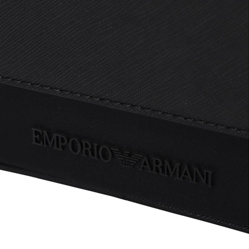 Emporio Armani Minimalist Fashion Brand Logo Leather Shoulder Bag Men bags Black EM001783-AF13670-UC001