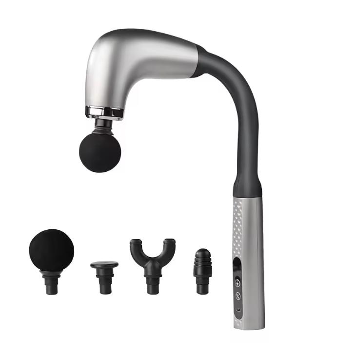 2026 Smart Electric Fascia Gun Rechargeable Handle Bent Long Handle Muscle Relaxation Massager Home Back Muscle Christmas Gift