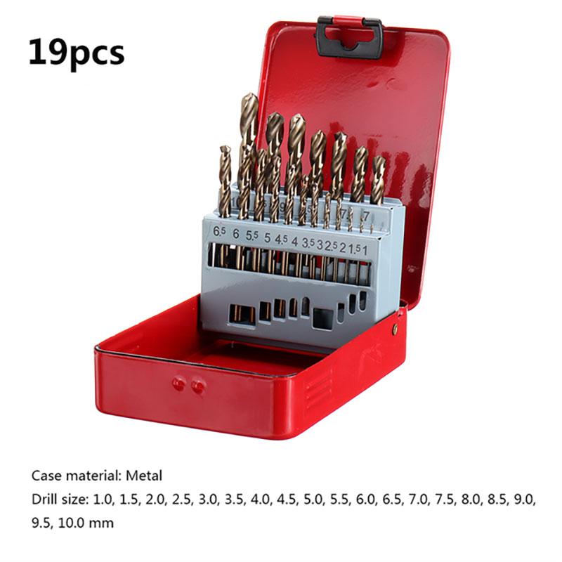 13pc/19pc/25pc Drill Bit Twist Drill Set Hole Opener Multifunctional Stainless Steel Metal Punching Twist Drill Bit