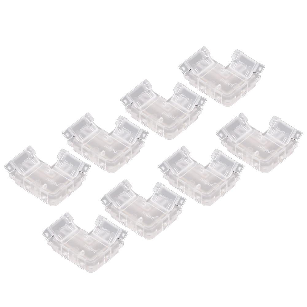 8pcs 8mm Strip Light Connector Transparent LED Strip Connector  For COB LED Strip Light