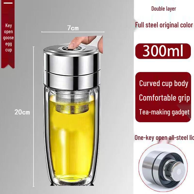 

OLOEY Portable Double-Wall Glass Bottle