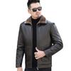 Winter Men's Motorcycle Leather Jacket Large Size Sheepskin Loose Genuine Leather Jacket Leather Jacket Dad's Clothing Plus Velvet