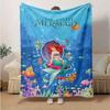 The Little Mermaid Cartoon Blanket, Short Plush Cute Warm Blanket, Living Room Home Decoration Sofa Four Seasons Travel