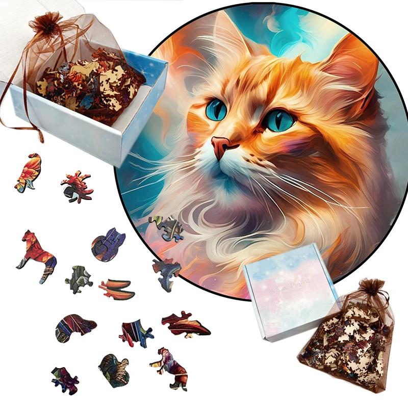 Children Cute Animal Wooden Puzzles Montessori Games 3d Wooden Puzzle Adults Christmas Board Games Ideal for The Whole Family Do-It-Yourself