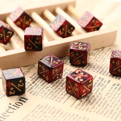 10Pcs 16Mm 6 Side Dice Counters +1/-1 Dice Kids Toy Counting Dice For Game
