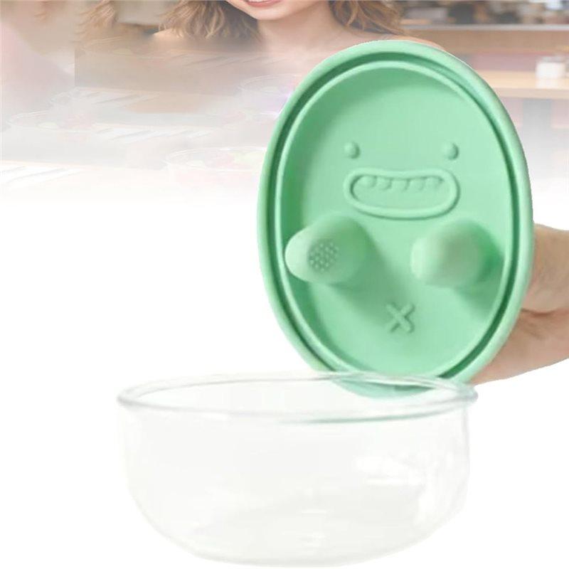 ABWR-2-In-1 No-Mess Snack Container Silicone Box With Lid Leak-Proof Portable Food Storage