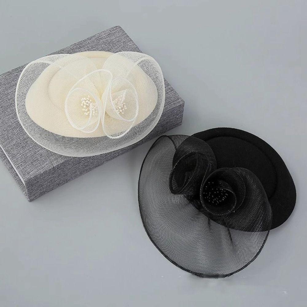 Beret Mesh Formal Hat Hairpin Flower Top Hat Hair Clip Fashion   Ladies/Girls