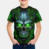 Jungenkleidung Horror-Totenkopf-Druck Grafik-T-Shirts Outdoor-Spaß Kinderkleidung Sommer Casual Kurzarm Kinder-T-Shirt