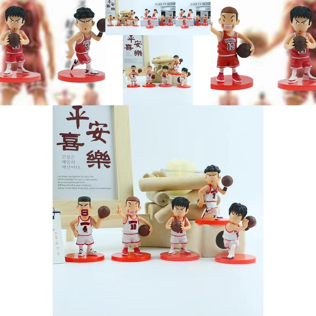 Slam Dunk 5-piece Set Pvc Figures Cake Decor Boys Birthday Baking Collection 8-10cm