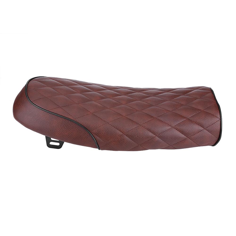 Motorcycle PU Lther Vintage St Flat Saddle Cushion for CG125 GN CG Black