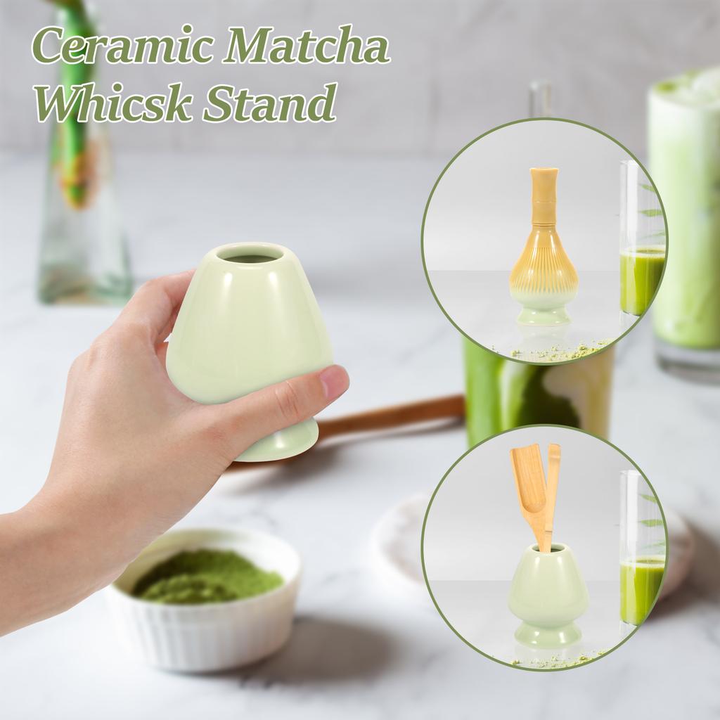 Japonská sada metličky Matcha pro začátečníky, startovací nástroj pro přípravu Matcha, příslušenství s PP metličkou, keramickým držákem, bambusovou lžičkou, čajovou lžičkou