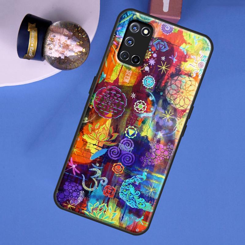 Mandala Chakra Yoga Phone Case For Oppo A40 A60 A80 A16 A76 A96 A91 A15 A17 A57S A18 A38 A58 A78 A98 A74 A94 A54