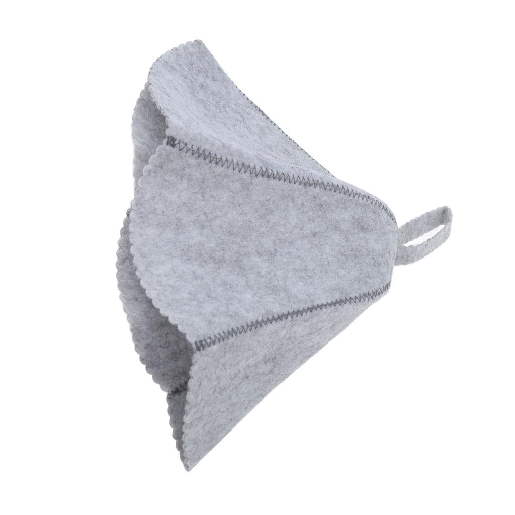 Sauna Hat Felt Water Absorbent Comfortable Shower Bath Felt Hat Universal for Men Women Grey