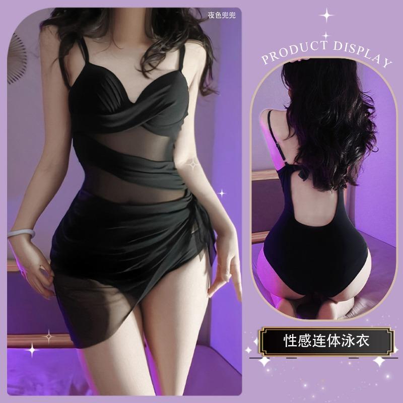 

Chaomu erotic underwear premium one-piece women s hot spring personalized retro one-piece belly cover and thin beach gathering swimsuit One size