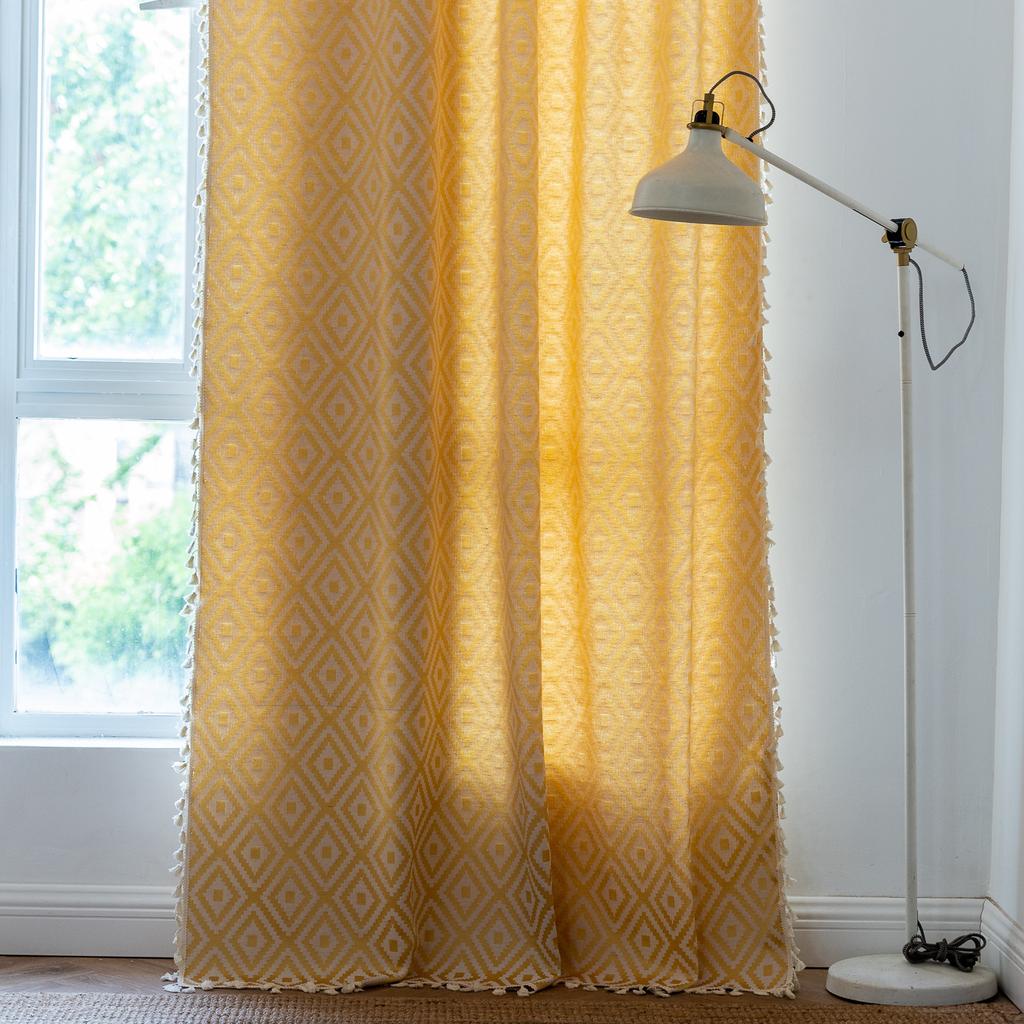Curtains Finished Herringbone Jacquard Blackout Matcha Green Bedroom Living Room Thickened Kitchen Curtains