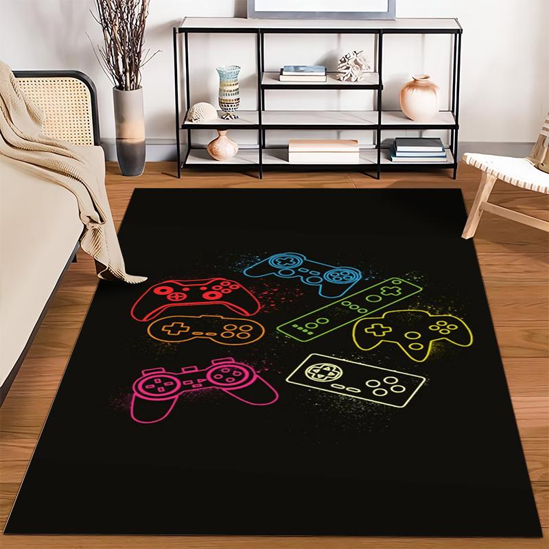 "Colorful Game Controller Pattern Carpet for Living Room Decor" Suitable for use as an anti-slip for living room bedroom sofas