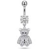 Surgical Steel Belly Button Ring 1Pcs Sparkling Cubic Zirconia Lovely Dangle for Women Girls Birthday Gift Body Piercing Jewelry
