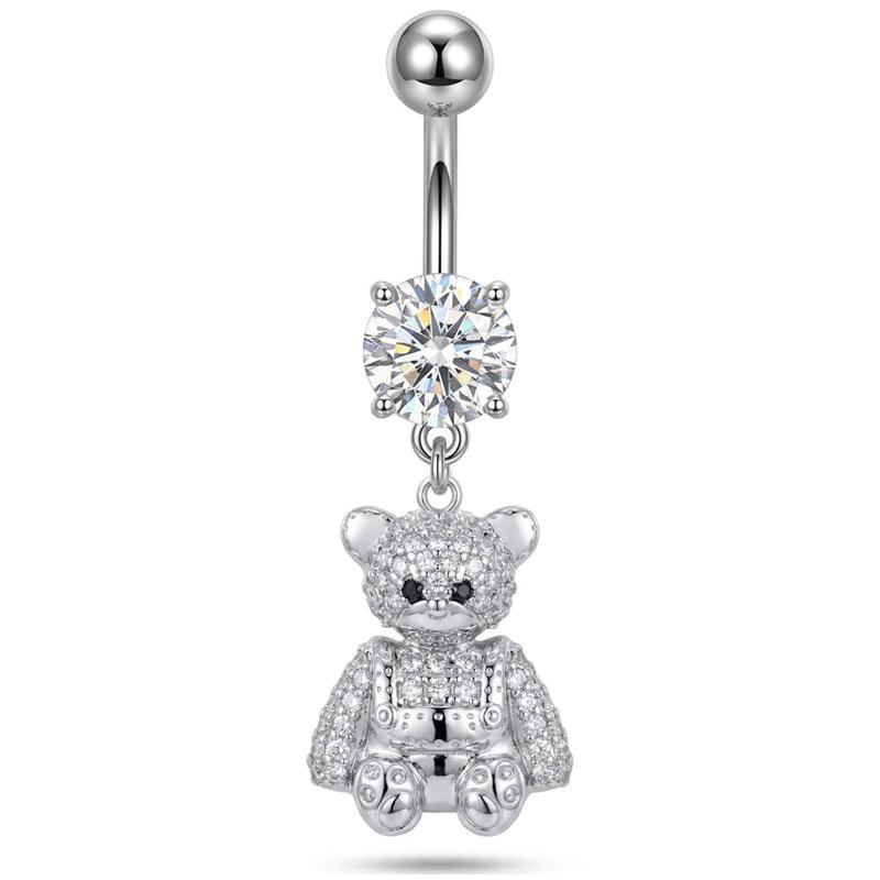 Surgical Steel Belly Button Ring 1Pcs Sparkling Cubic Zirconia Lovely Dangle for Women Girls Birthday Gift Body Piercing Jewelry
