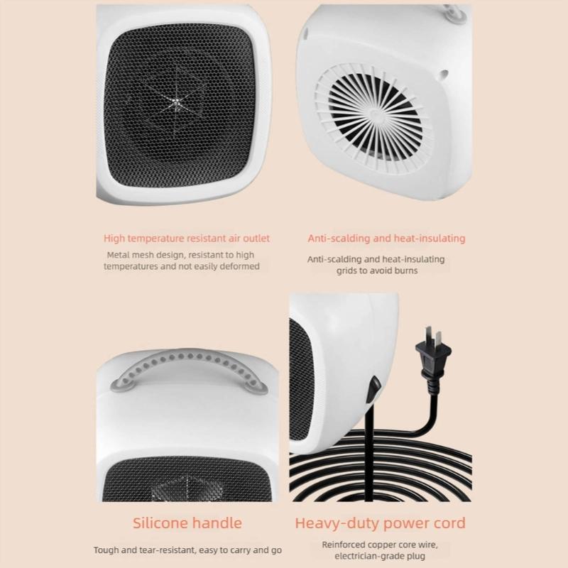 Macchina portatile elettrica riscaldante Controllo automatico della temperatura Mini ventilatore da scrivania Riscaldamento per camera da letto Riscaldamento rapido Macchina regolabile
