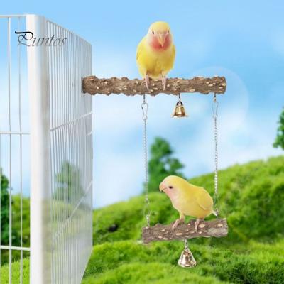 Vogelsitzstange aus Naturholz, Vogelständer, Ast, Papagei, Kletterspielzeug, Pfotenschleif-Kaustab, Käfigzubehör für Unzertrennliche, Nymphensittiche, Wellensittiche