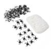 200g Halloween Spider Webs Stretch Cobwebs with 215 Plastic Spiders for Halloween Haunted House