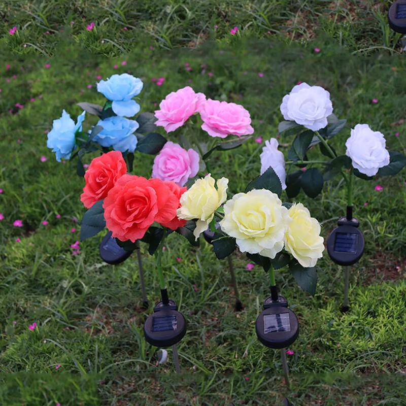 Moufou Outdoor Solar Artificial Rose Flower Light