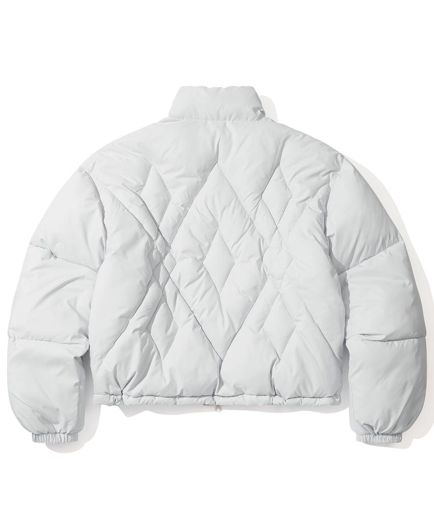 SECONDMONO W. Argyle Check Quilted Crop Padded Jumper [Ivory]_Sewjp001Ivory