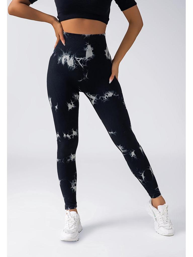 TY Tie-Dye Yoga Leggings: High-Elastic, Hip-Lifting, Tummy-Flattening Fitness Pants for Yoga and Running.