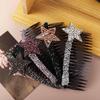 Teeth Rhinestone Star Hair Comb Pentagram Star Extra Hair Holder Sweet Broken Hair Comb  Lady